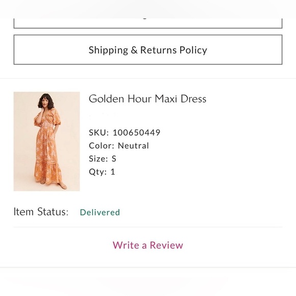 🔆 Free People Orange Maxi Dress with Bishop Sleeves, Size Small - Picture 5 of 6